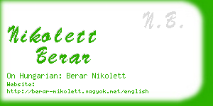 nikolett berar business card
